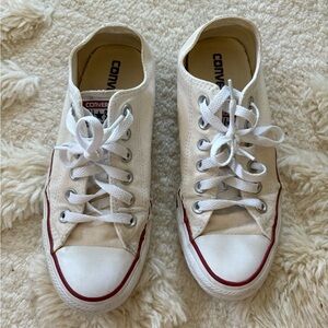 Converse Cream and Red Canvas Sneakers